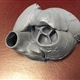 Grey PLA heart showing pulmonary valve