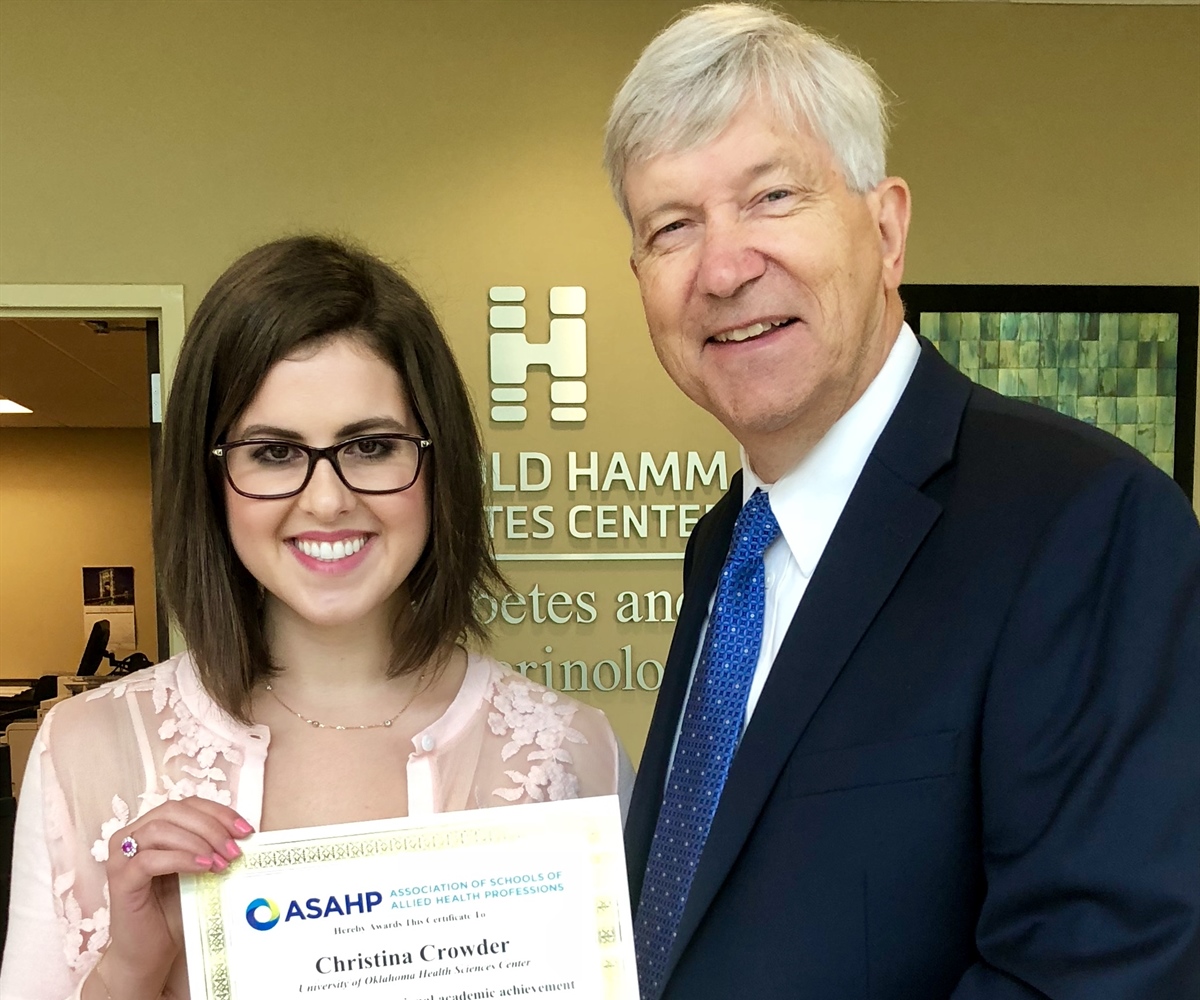 Christina Crowder, RDN, LD, MS student: Association of Schools of Allied Health Professions Scholarship of Excellence